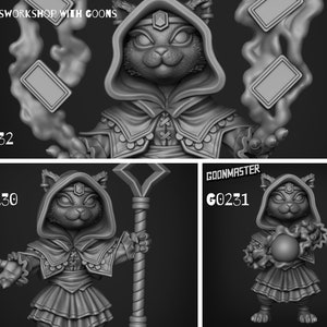 Celebrate the Magic with our Resin Unpainted Dungeon and Dragon Catfolk Wizard Miniature - Perfect for 32mm Scale Games, Dnd Catfolk,