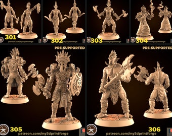 Miniatura strażników trolli | 28 mm-32 mm | Żywiczny druk 3D trolla wojownika | D&D / Pathfinder
