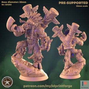 Tauren, Cow-folk set 3 leaders, by My3DprintForge Dnd, Dungeon and Dragon Mini, Tabletop Miniature, Dnd Mini, Dungeon and Dragon models,