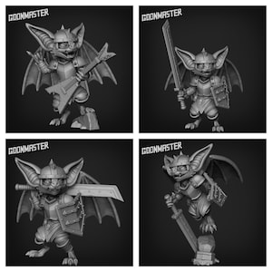 HeavyMetal Bat ,Goon Master BeastieBats , Medium Miniature, Dungeon and Dragons, RPG, Dnd, Pathfinder, Dnd, Batfolk, Bat-folk, Bat fighter