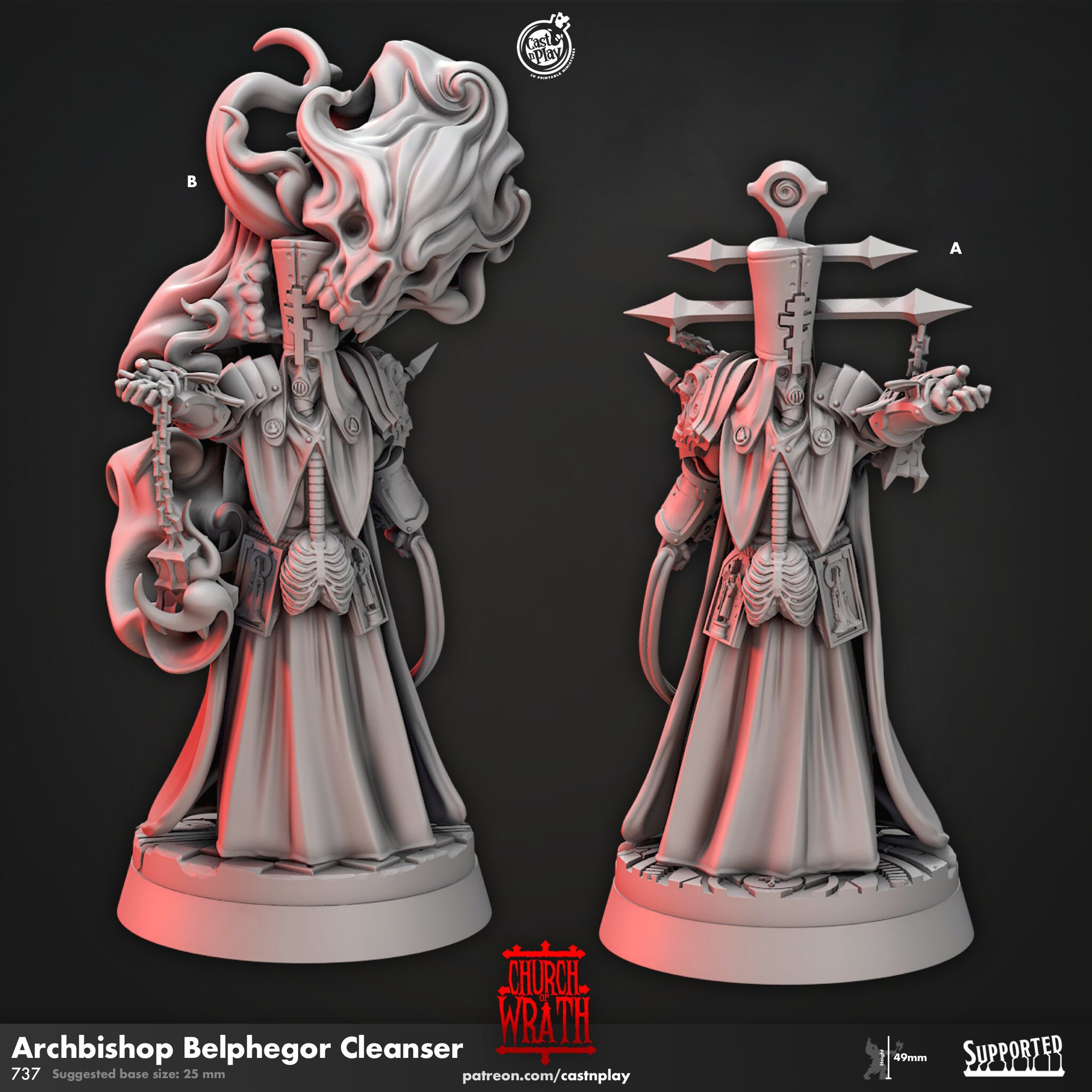Archbishop Belphegor Cleanser Miniature | Church of Wrath | 28mm
