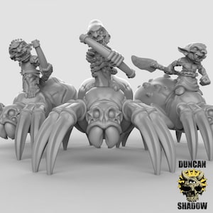 D0119-D0124, Dnd Goblin spider Riders, Duncan Shadow, Goblin riders, Goblin Calvary squad, Dnd Goblins , Goblin Hounds, goblin Army, spider