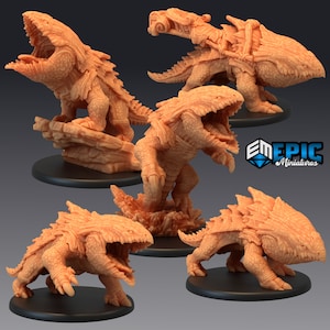 Bulette Miniature | 28mm Burrowing Monster | DnD Land Shark for RPG & Pathfinder Encounters