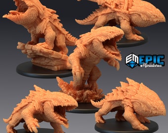 Bulette Miniature | 28mm Burrowing Monster | DnD Land Shark for RPG & Pathfinder Encounters