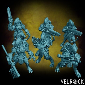 Heavy Lizardmen squad Set 2 Sci perfect for any Scifi game from Velrock miniature, Lizardfolk Sci fi, Lizardfolk Heavy Soldiers