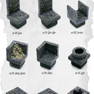 Dungeon Blocks Dörrar & Golv Funktionspaket – Modulära Dungeon-plattor för DnD