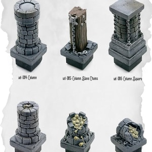 Columns & Ruins Terrain Set – Modular Dungeon Pillars for DnD Boss Rooms, Halls, and Fantasy RPG Maps