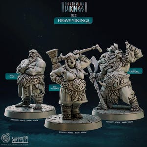 32 mm, 28 mm, Vikings lourds, Vikings des Northwind, miniatures CastnPlay, miniatures de jeux de rôle, WoW, Dungeon and Dragons, RPG.