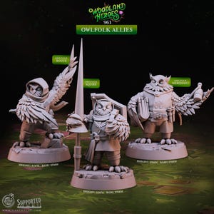 32/28 mm The Owlfolk, miniaturas CastnPlay, miniaturas para juegos de rol, WoW, Dungeon and Dragons, RPG, DnD.