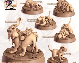 Beagle Companion Miniature | 28mm-32mm | Resin 3D Printed Dog Familiar | D&D / Pathfinder