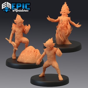 Magmin 2026-2028, Dwarven Mines, Medium Miniature, Epic miniatures, Dungeon and Dragons, RPG, Dnd, Pathfinder, fire Elemental, Magma Mephit