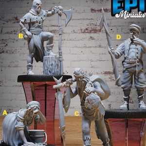 Harbour NPC Set : NPC Miniatures for Dungeons and Dragons, RPG, Dnd, Pathfinder, Villagers, Tabletop Games, Fantasy, Roleplaying