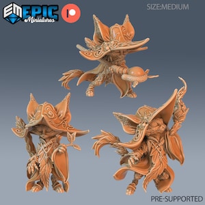 Catfolk Druid set 3 Miniatures by Epic Miniature Dnd, Dungeon and Dragon Mini, Tabletop Miniature, Miniature, Fantasy Miniatures, Cat-folk