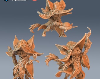 Catfolk Druid Miniature | 28mm-32mm | Resin 3D Printed Druid | D&D / Pathfinder