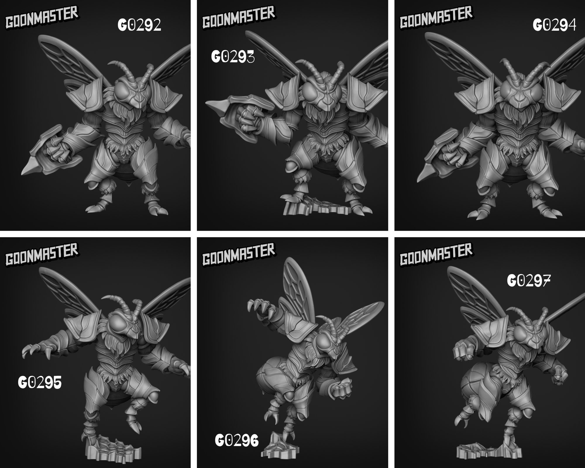 Beefolk warriors by Goon Miniatures for Dungeons and Dragons and Tabletop Gaming - Highly Detailed Resin Figure, Dnd Mini, bugfolk miniature