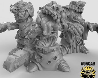 Goblin Zombie Miniature Set | 28mm-32mm | 3D Printed Resin Goblin Zombie Horde Minis for D&D / Pathfinder | RPG Tabletop