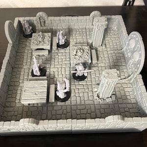 Grand Hall Dungeon Tile Set – Modular Entry and Mess Hall Terrain for DnD and Tabletop Fantasy RPGs
