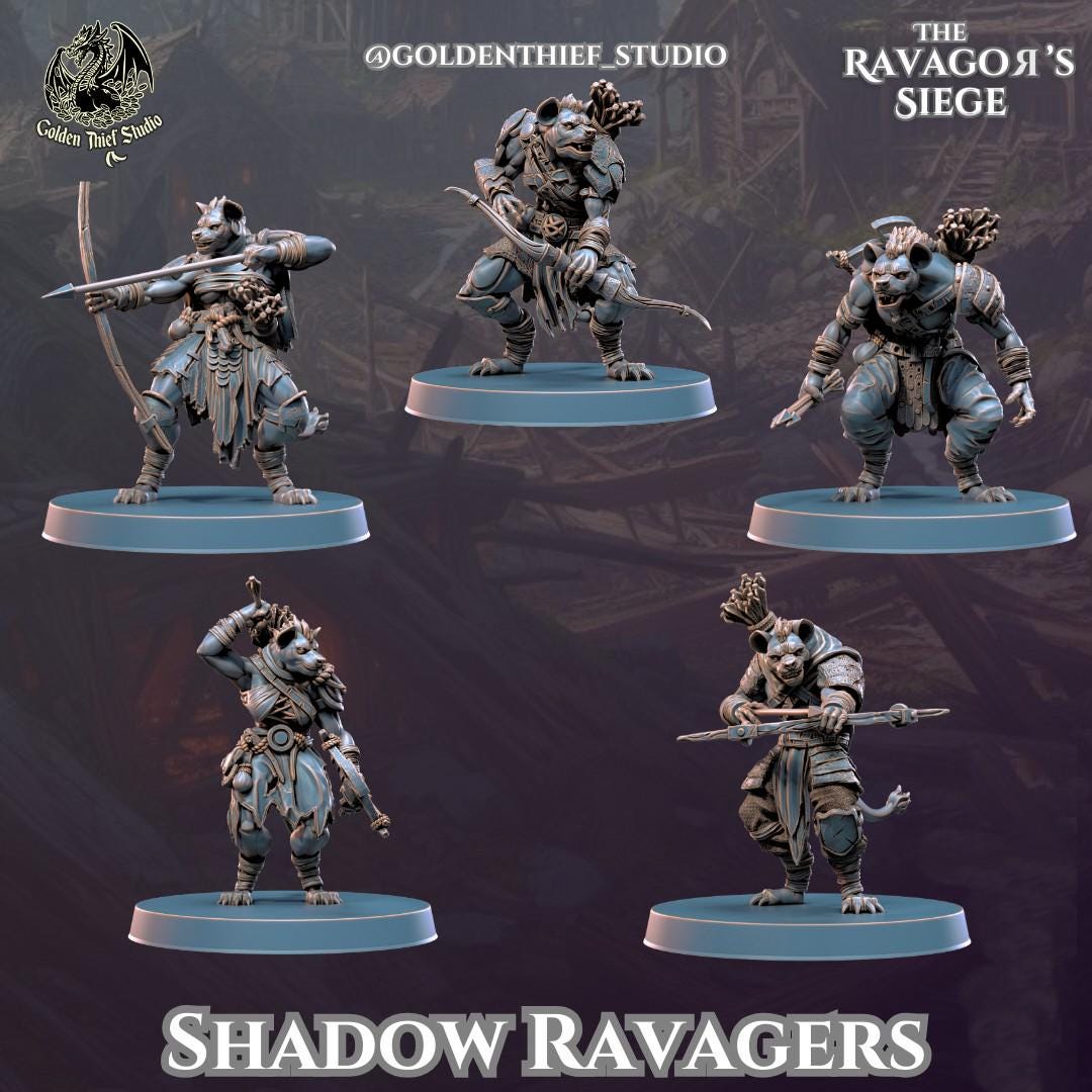Pathfinder Ravager Gnoll Ravager Miniatures | 28mm-32mm Hyena-folk Raiders | D&D ...