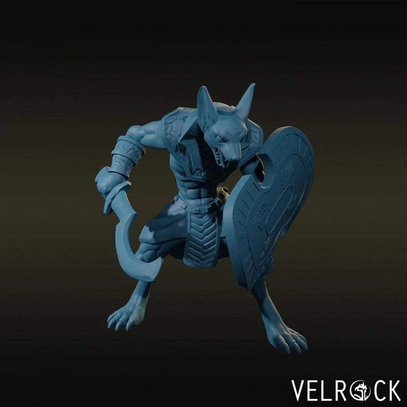 Anubis Warrior Miniature Set | 28mm-32mm | 3D Printed Resin Jackal ...