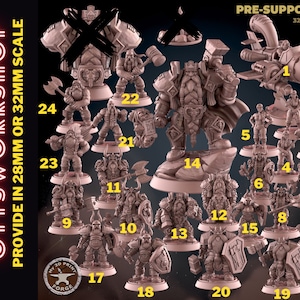 Dwarf Bundle by My3dPrintForge Dnd, Dungeon and Dragon Mini, Tabletop Miniature, Miniature, Fantasy Miniatures, Dwarf miniature