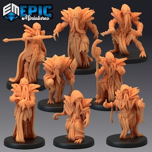 Mind eater crew 2192-2199 , Medium Miniature, Epic miniature, Dungeon and Dragons, RPG, Dnd,  Mind flayer, Mind-flayer army, Mind flayers