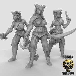 Pirate Tiefling Set 2  of Miniature by Duncan Shadow Dnd, Dungeon and Dragon Mini, Tabletop Miniature, Miniature, Fantasy Miniature
