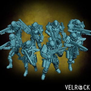 Mercenary Guardsmen Sci fi Guards perfect for any Scifi game from Velrock miniature, Miniature model,