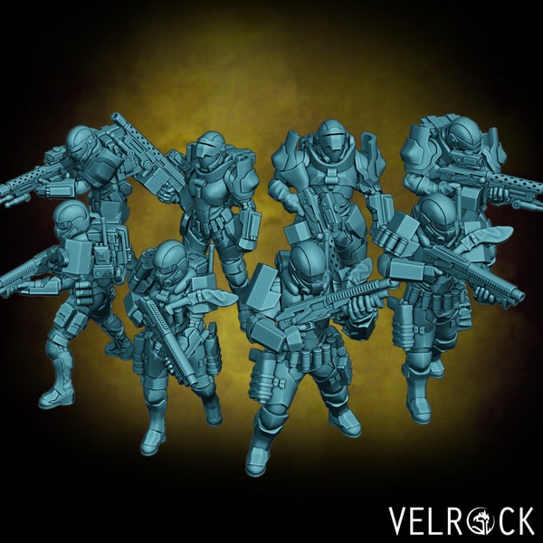 Mercenary Guardsmen Sci fi Guards perfect for any Scifi game from Velrock miniature, Miniature model,