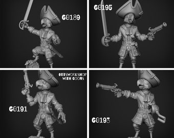 Piratenfiguur papegaai, 32 mm, D&D en verkenner
