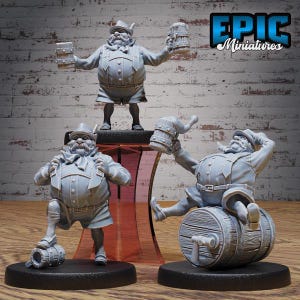 Bierbrouwer NPC-miniatuurset | 28 mm en 32 mm dorpelingenfiguren voor DnD, Pathfinder, tabletop RPG&#39;s, Wargames en Fantasy Village