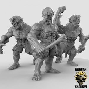 Ghoul Miniature, set 3 Miniature by Duncan Shadow Dnd, Dungeon and Dragon Mini, Tabletop Miniature, Miniature, Fantasy Miniature