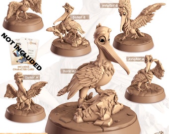 Pelican Companion Miniature | 28mm-32mm | Resin 3D Printed Seabird Familiar | D&D / Pathfinder
