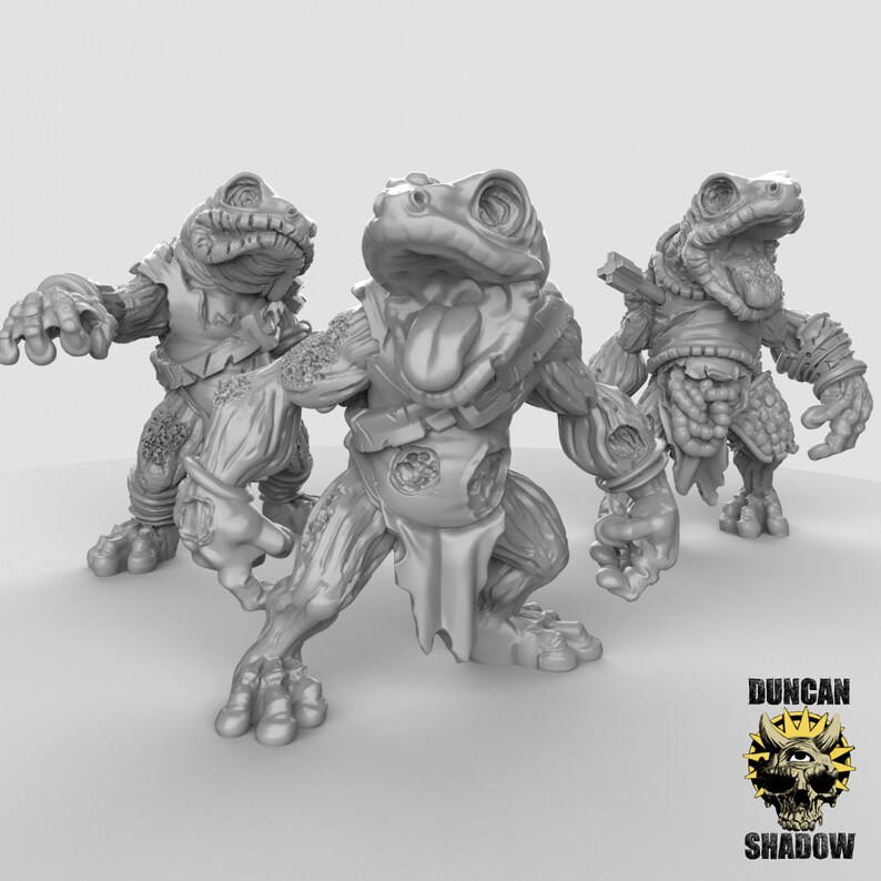 Frog Folk Zombie Miniature Set, D&D Tabletop RPG, 28/32mm – Duncan ...