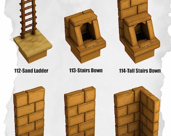 Desert Terrain: zandtrap en toegangspakket voor DnD-tegels