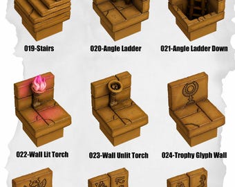 Desert Terrain – Trappen- en symboolmurenpakket voor DnD-tegels