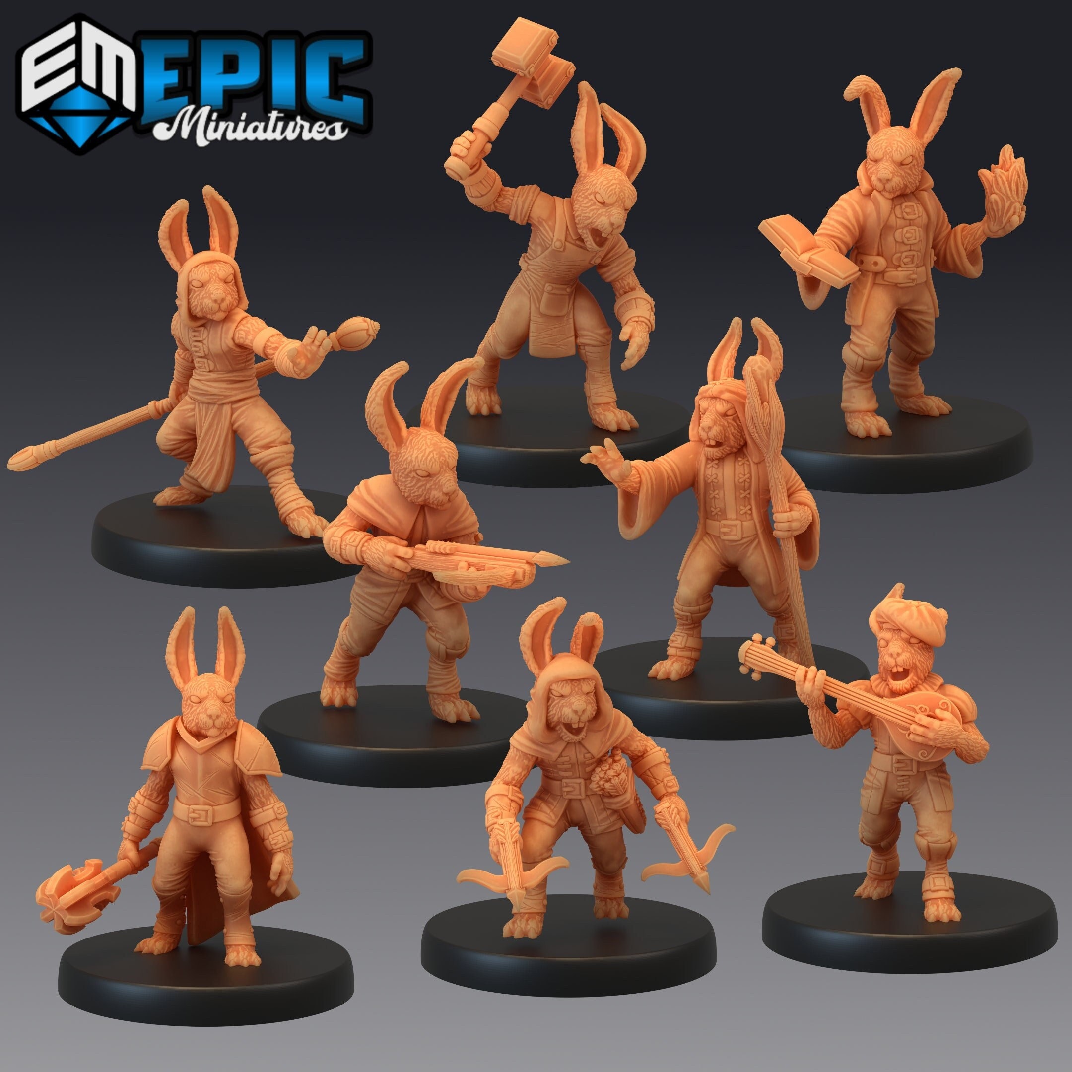 Free 3D file Friendly Rabbitfolk (32mm scale)・3D printing idea to