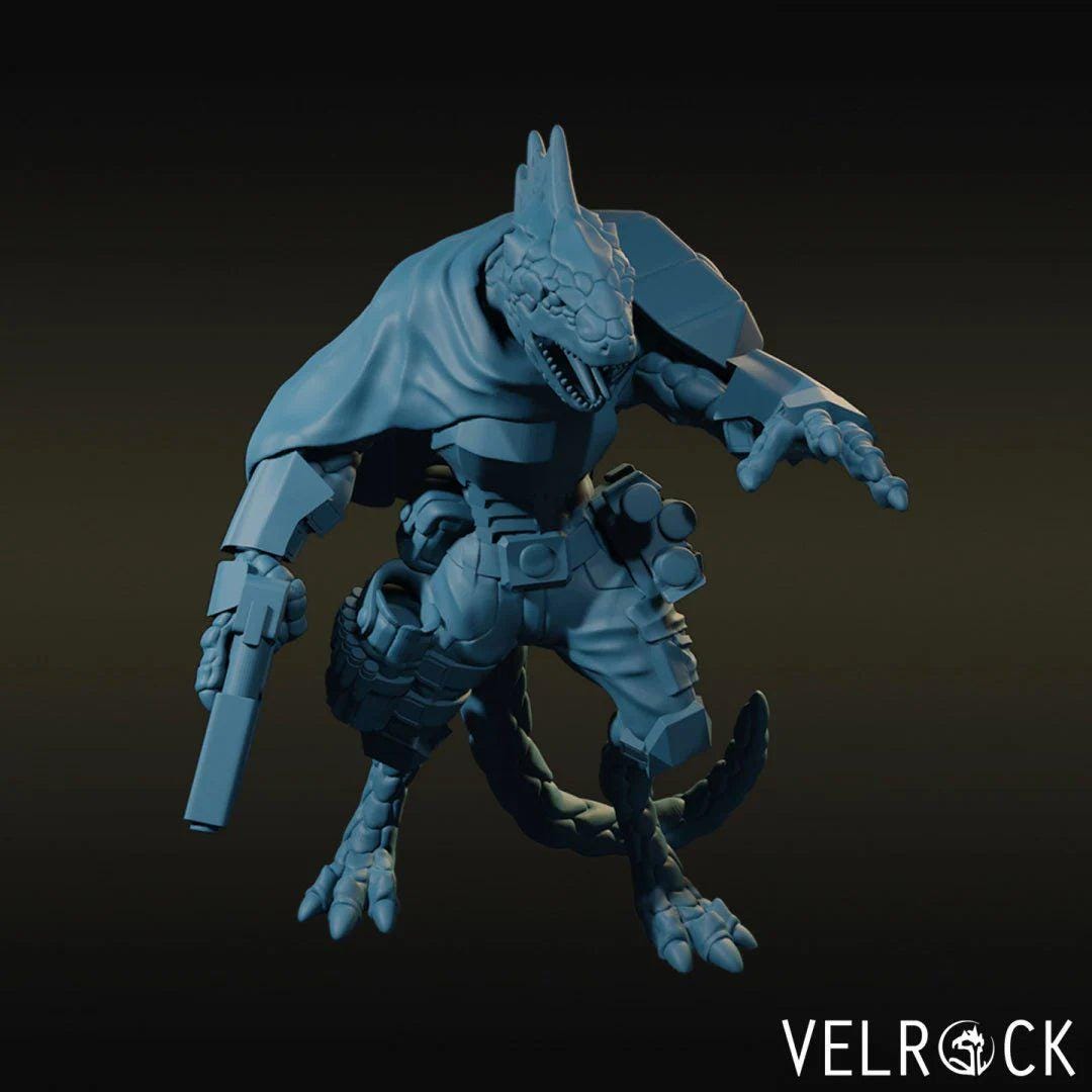 Lizard Spaceman Sci-fi Lizardmen Miniature | 28mm-32mm | Resin 3D Printed Reptilian ...