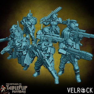 Tempest Guardsmen Team (vrouwenset), Sci-Fi Guards, perfect voor elk scifi-spel van Velrock-miniatuur, miniatuurmodel, menselijke bewakers