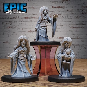Eastern Ghost Girl Miniature | 28mm & 32mm Scale Spirit Figure for DnD, Pathfinder, Tabletop RPGs, Wargames, and Dark Fantasy Adventures