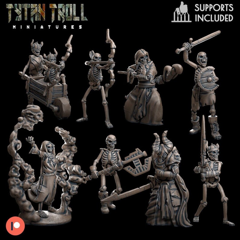 Wizard Skeleton Miniatures Bundle, D&D RPG, Tytantroll - Etsy