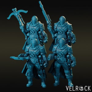 Armored Bounty Hunters set 2 Sci parfait pour n&#39;importe quel jeu de science-fiction de Velrock miniature, modèle miniature,