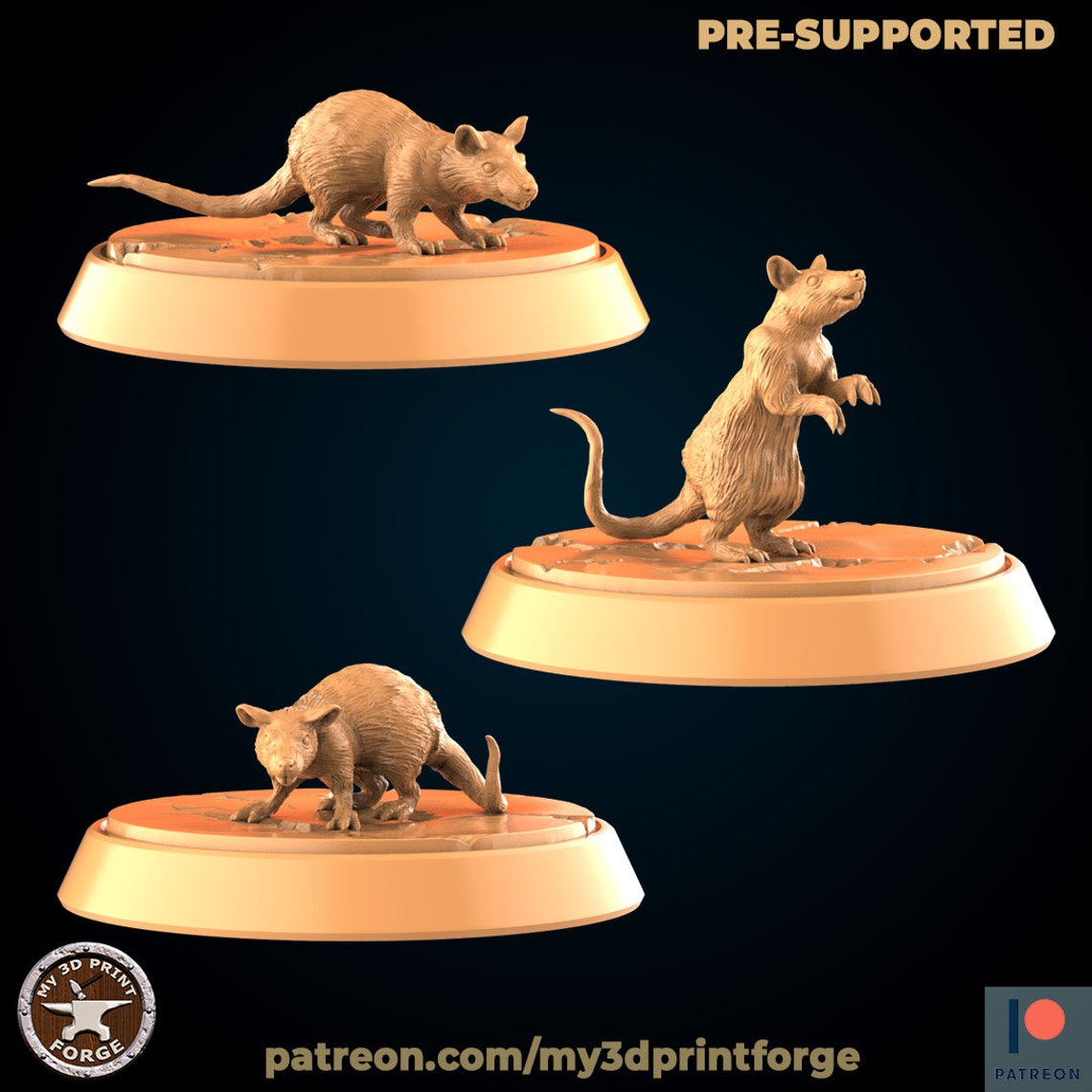 Rats, by My3dprintforge Dnd, Dungeon and Dragon Mini, Tabletop ...