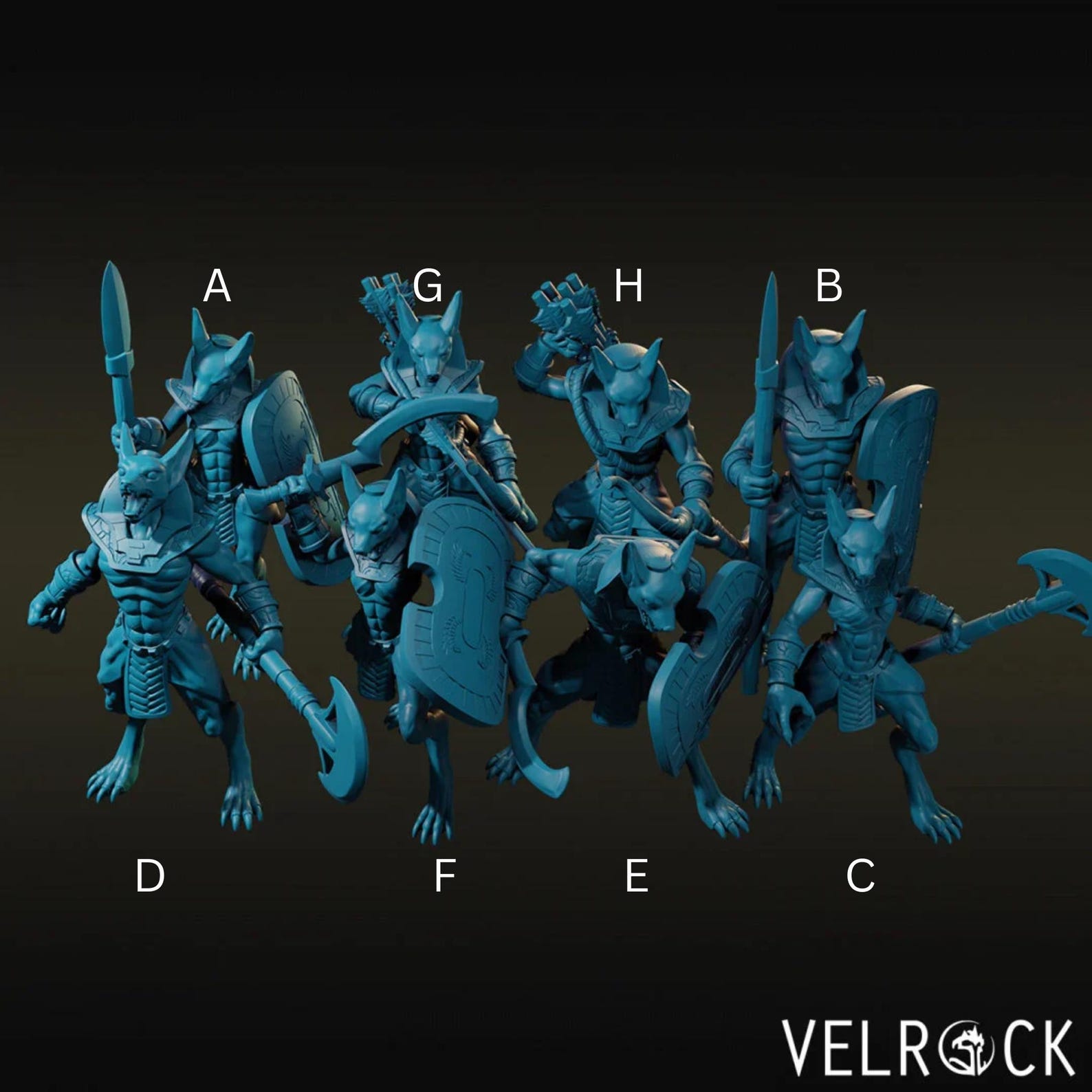Anubis Warrior Miniature Set | 28mm-32mm | 3D Printed Resin Jackal ...