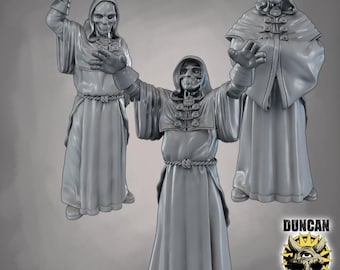 Cultist Miniature Set | 28mm-32mm | 3D Printed Resin Cultist Enemies/NPC Minis for D&D / Pathfinder | RPG Tabletop