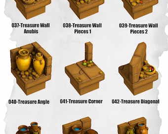 Desert Terrain: Treasure & Anubis-pakket voor DnD-tegels