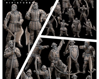 32 mm, de Massive Guards-bundeldeal, middelgrote miniaturen, TytanTroll-miniaturen, Dungeon and Dragons, RPG, Dnd, Pathfinder, Gobliins