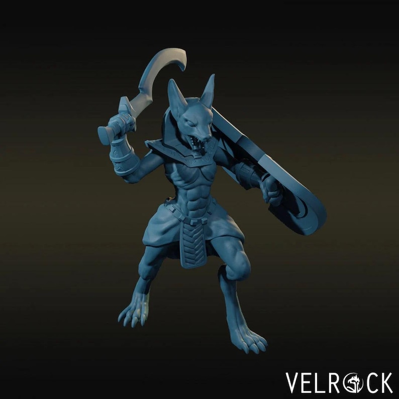 Anubis Warrior Miniature Set | 28mm-32mm | 3D Printed Resin Jackal ...