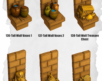 Desert Terrain – Tall Treasure Wall-pakket voor DnD-tegels