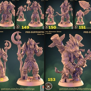 Tauren, Cow-folk set 3  shamans, by My3DprintForge Dnd, Dungeon and Dragon Mini, Tabletop Miniature, Dnd Mini, Dungeon and Dragon models,