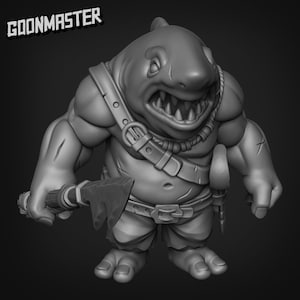 32mm Haifisch-Miniatur für Dungeons and Dragons, Pathfinder und vieles mehr! D&D Meervolk, Haifisch Miniatur, D&D Hai